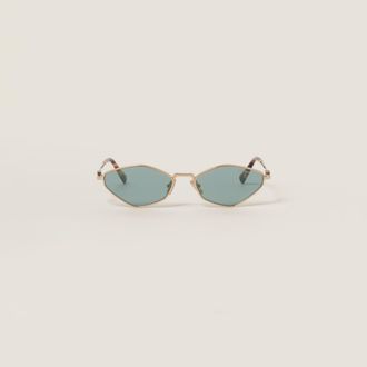 Miu Miu Logo Sunglasses, Woman, Water Green Lenses