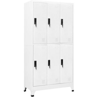 vidaXL Vidaxl - Armadietto con Serratura Bianco 90x45x180 cm in Acciaio