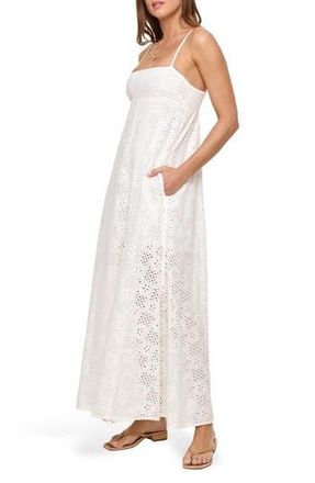 L*Space Raveena Cotton Cover-Up Sundress in Cream at Nordstrom Rack, Size Large