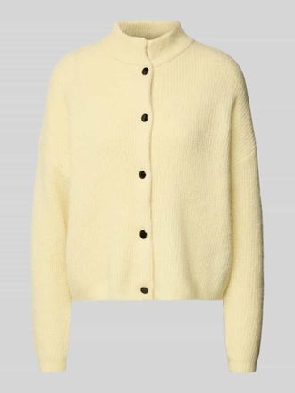 Gestuz Regular Fit Cardigan aus Alpaka-Mix Modell Alpha in Pastellgelb, Gr&ouml;&szlig;e XL