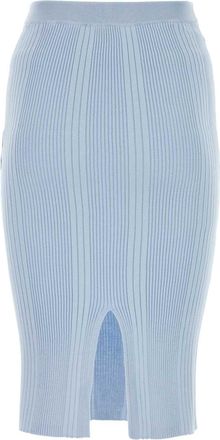 Bottega Veneta Womens Azzurra Skirt Blue Cotton