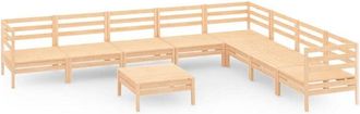 vidaXL 9 Piece Garden Lounge Set Solid Wood Pine vidaXL