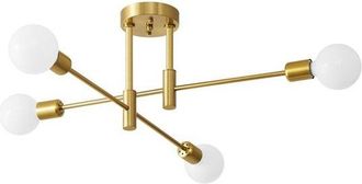 OEM L&aacute;mpara De Techo Industrial De 4 Luces E27, Luz De Techo Para Sala De Estar, Dormitorio, Cocina, Color Dorado
