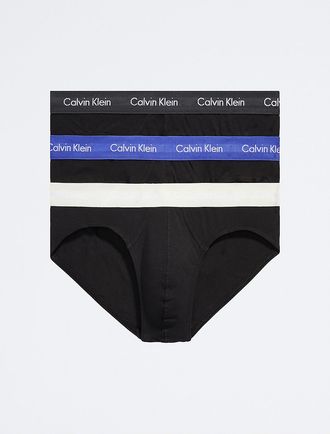 Calvin Klein Mens Cotton Stretch 3-Pack Hip Brief - Multi - XL