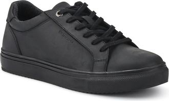 Jones Bootmaker Mens Harlow Cushioned Leather Trainers - Black - Size UK 10