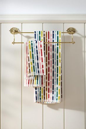 Anthropologie Reina Cotton Rainbow Striped Woven Towel Collection