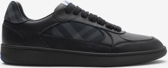 Burberry Leather and Check Terrace Sneakers