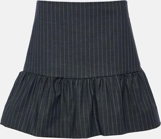 Ganni Pinstripe tiered miniskirt
