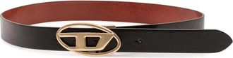Diesel Oval D Gesp Riem - Dames - Riemen - Zwart - 95 CM - Leer - Accessoires