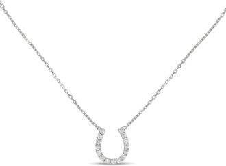 Luxury Bazaar Collana Horseshoe in oro bianco 14kt con diamanti - Argento