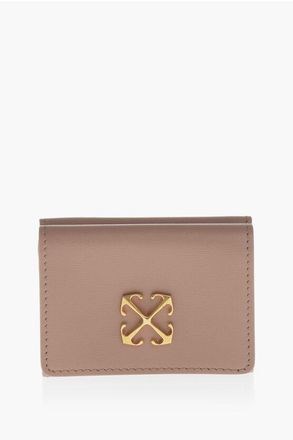 Off-white Leather Wallet JITNEY MINI COMPACT With Gold Arrow Detail size One Siz