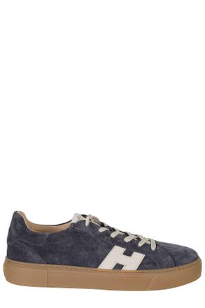 Hogan Blue Crosswind Suede Smooth Leather Rubber Sole Sneakers