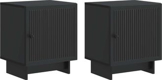vidaXL Armario De Noche 2 Uds. Negro 43 X 34,5 X 50 Cm Vidaxl