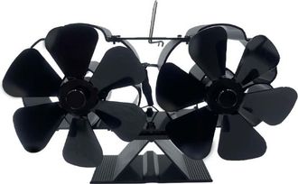 OEM Ventilador De Estufa De Le&ntilde;a De 6 Aspas Y Doble Cabezal, Ventilador T&eacute;rmico Para Chimeneas De Le&ntilde;a, Gas Y Le&ntilde;a