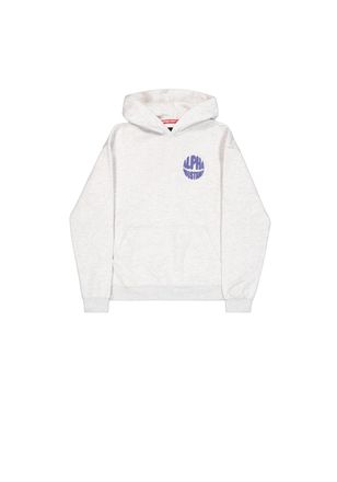 Alpha Industries Hoodie ALPHA INDUSTRIES Logo Hoodie Backprint W, Damen, Gr. XS, grau (pastel grau melange), Obermaterial: 80% Baumwolle, 20% Polyester, loose fit, Swe