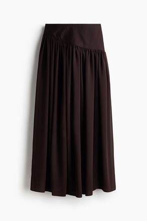 H&M Maxijupe aus Chiffon - Dunkelbraun