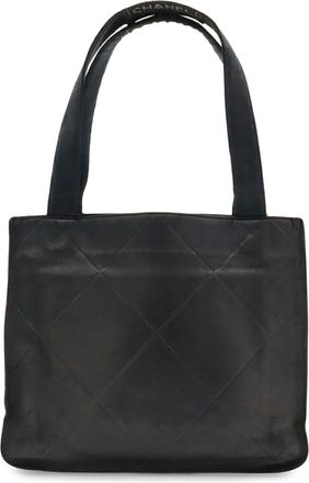 Chanel Black Leather Handbag Tote Bag (Pre-Owned)