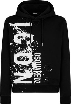 Dsquared2 Icon Splash Cool Fit Hoodie - Heren - Hoodies - Zwart - XL - Katoen - Hoodies & sweatvesten