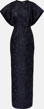 Carolina Herrera Fan floral jacquard gown
