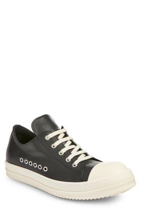 Rick Owens Low Top Sneaker in Black/Milk/Milk at Nordstrom, Size 8Us