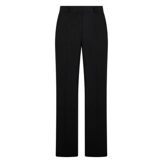 Toteme Straight Trousers in wool blend - female - Tot&ecirc;Me - Straight Trousers - Black - S - Trousers