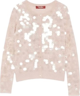 Max Mara Truien & Vesten, Dames, Roze, S, Wol, Cardigan