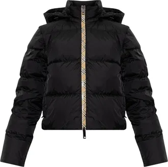 Burberry Jassen, Dames, Zwart, S, Leer, Langdale Down Jacket