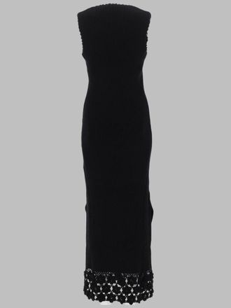 Ganni Crochet-Trimmed Organic Cotton Dress - Black