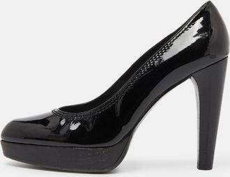 Stuart Weitzman Black Patent Leather Platform Pumps