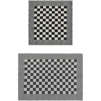 vidaXL Juego De Pa&ntilde;os 50 Unidades Algod&oacute;n Negro Y Blanco Vidaxl