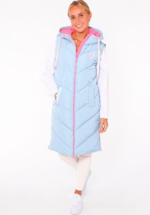 Zwillingsherz Steppweste ZWILLINGSHERZ Strandgl&uuml;ck, Damen, Gr. XL, blau (hellblau), Steppware, Obermaterial: 100% Polyester, normal knielang, ohne Ausschnitt, Weste