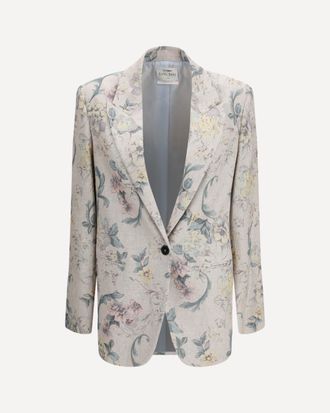 Forte_Forte FORTE_FORTE Peonia My Love motif hopsack linen-blend Jacket Female 2