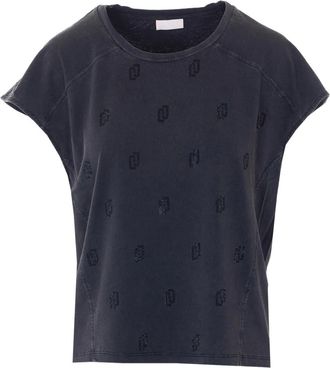 Liu Jo crew-neck T-shirt - women - Cotton - S - Black