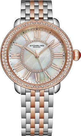 St&uuml;hrling Regalia 4074 Womens 40mm - Silver & Rose Gold Stainless Steel - One Size