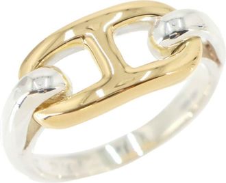 Herm&egrave;s Gold Silver Gold (18K) Silver 925 Band Ring (Pre-Owned)