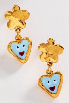 10 Decoart Happy Face Floral Drop Earrings