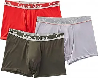 Calvin Klein Mens Comfort Microfiber Boxer Brief Set In Grey/red/green