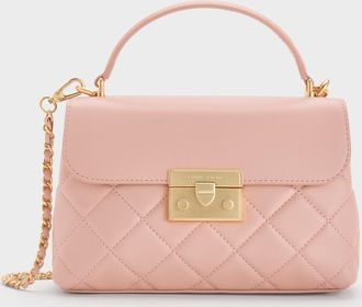 Charles & Keith Alva Quilted Top Handle Bag