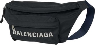 Balenciaga Black Navy Nylon Sling Bag (Pre-Owned)