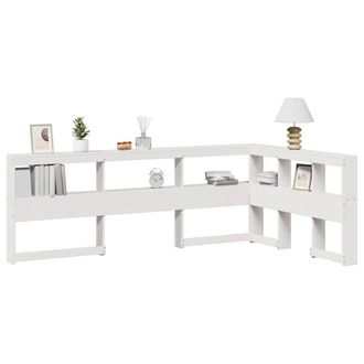 Berkfield Home Bookcase Headboard L-Shaped White 120 cm Solid Wood Pine