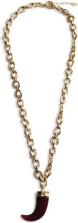 Mango Resin Pendant Necklace in Gold at Nordstrom