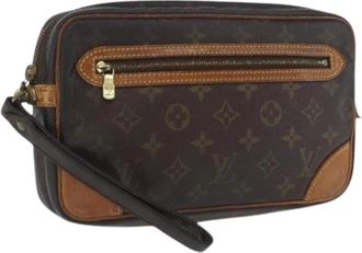 Louis Vuitton Pre-owned Monogram Clutch - Dames - Vintage Clutch - Bruin - ONE Size - Leer - Vintage