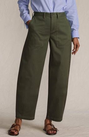 Lands End High Rise Barrel Leg Chino Pants in Forest Moss at Nordstrom, Size 18 Tall