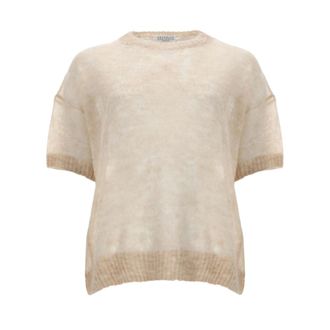 Brunello Cucinelli Maglieria a girocollo - - Knitwear - Donna - Beige - S