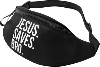 Generic Jesus Saves Bro Bum Bag Waist Packs Lightweight Bumbags For Gym Men Ladies 14X35Cm