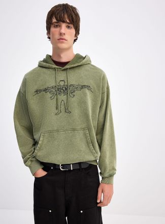 Polar Skate Co. Mens Oversized faded gothic angel hoodie Oversized fit