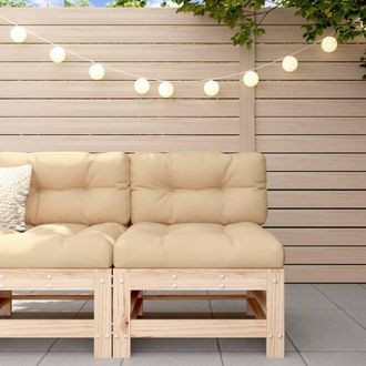 vidaXL Vidaxl - Sof&aacute; Central Con Cojines Madera Maciza De Pino