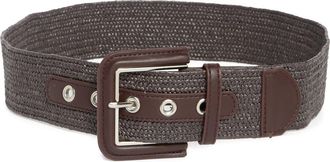 Vince Camuto Covered Buckle Woven Belt in Espresso at Nordstrom Rack, Size Large/x-Large