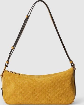 Gucci Half Horsebit Medium Shoulder Bag, Yellow, Leather