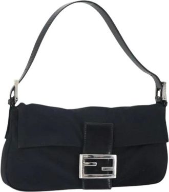 Fendi Pre-owned Shoulder Bags, female, Black, Size: ONE SIZE Pre-owned Vintage Nylon Shoulder Bag